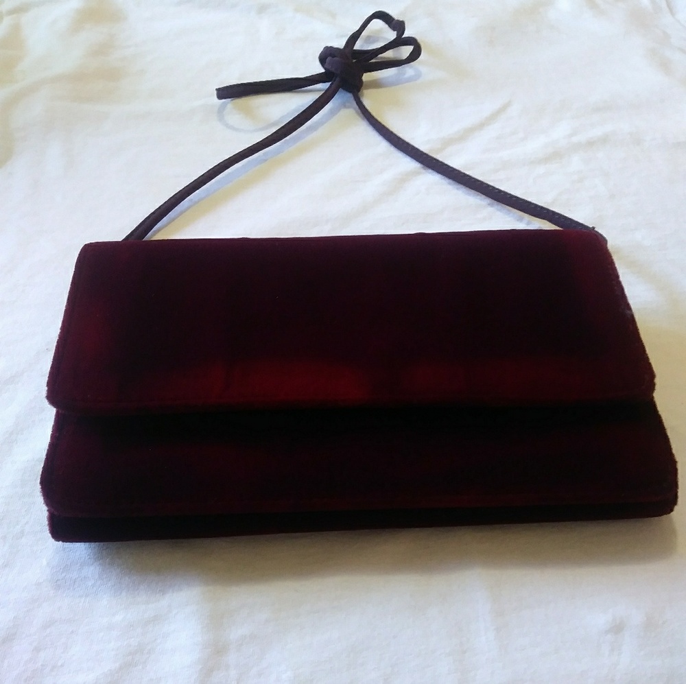 Nine West Red Velour Purse Shoulder Strap